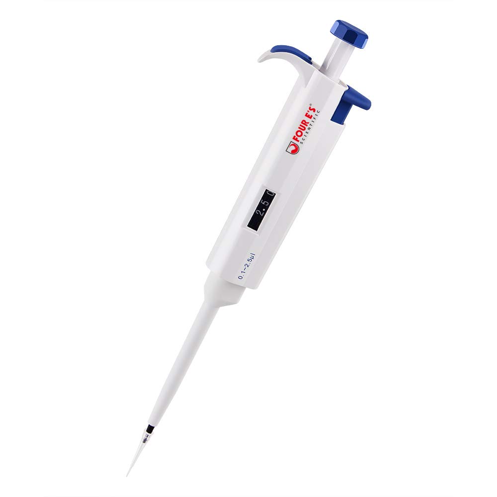 Micropipette Dropper Adjustable Pipettes of 0.1-2.5ul, Scientific Precision Variable Volume Liquid Sampling Dispensing for Biology Chemical Lab School Hospital, FOUR E Scientific Pipettes【0.1-2.5ul】
