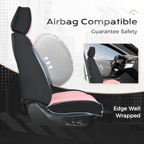 Image of Coverado Car Seat Covers, Front Covers for Cars, Car Seat Cover Front Seats, Automotive Seat Cover, Waterproof, Leather Car Seat Cushion, Universal Interior Seat Protectors for Most Cars