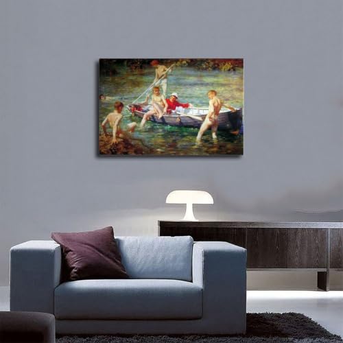 Toile tendue Ruby Henry Scott Tuke triptyque de 61 cm pour la décoration murale