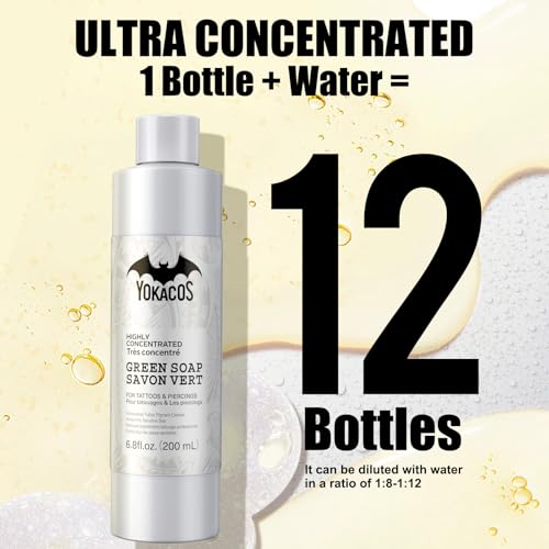 Green Soap for Tattoo Piercing Aftercare, Green Soap Cleanser, High Concentration Foam/Spray Fluid Supplies Before, During and After Tattooing, Tattoo Supplies for Artists and Personal Use 6.8 fl.oz - Image 3