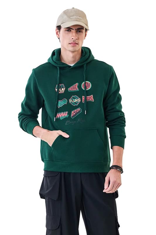 Image of SNITCH Men Casual Hoodie| Oversized Fit Hooded Neckline with Graphic Print & Long Sleeve| Soft Cotton-Polyester Blend for Daily Winter Wear & Streetwear