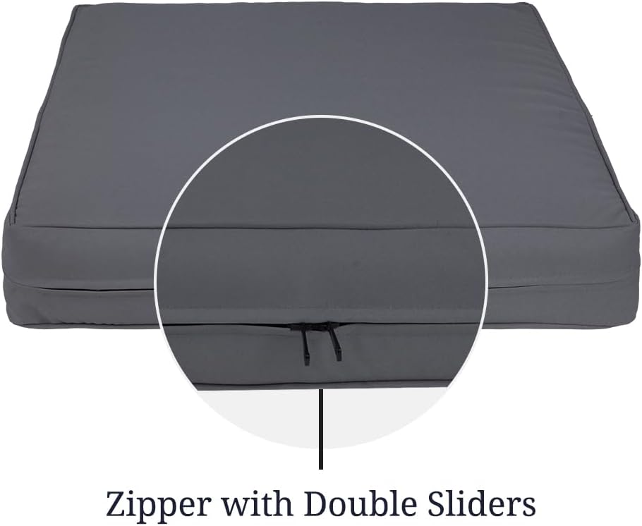 Covers & All Square Outdoor Cushion Covers for Patio Furniture Sets, Water, Tear & UV Resistant Polyester Cushion Slipcover with Zippers (Pack of 2) (28" L x 28" W x 4" Thick, Charcoal Gray)