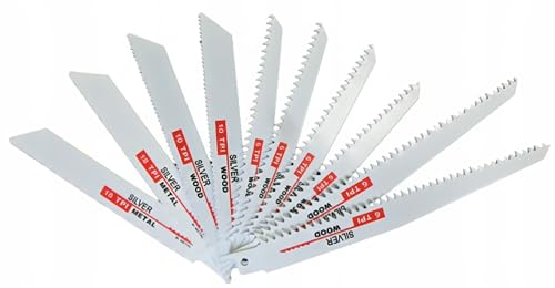 Lot de 10 lames de scie alternative pour bois, plastique et métal – Compatible avec Bosch, DeWalt, Makita, Milwaukee – StarkeAGB