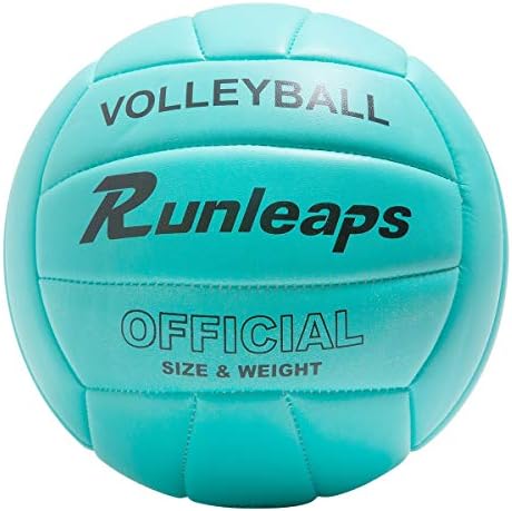 Runleaps Volleyball, Waterproof Indoor Outdoor Volleyball for Beach Game Gym Training (Official Size 5, Blue)