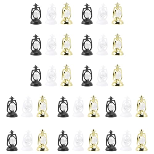 GALPADA 36 Piezas Mini Lámparas de Escritorio Decorativas Faroles Navideños y Adorno para Casa de Muñecas Decoración Navideña para Interiores