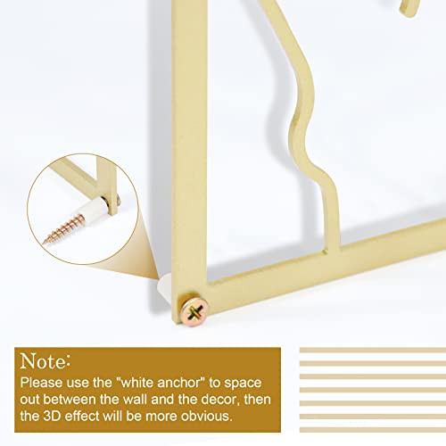 Acetiamin 2 Packs Gold Wall Art Décor, Modern Abstract Male And Female Single Line Wall Sculptures, Body Shape Metal Wall Art, Minimalist Home Decor For Bedroom, Living Room, Kitchen #TOP3