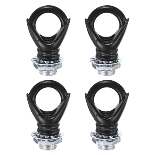 M METERXITY 4 Pack Light Fixture Hooks Ring Nuts,5kg Max Load 13mm ID M10 Thread Closed Loop Hooks for Pendant Lights/Lanterns/Outdoor/Indoor Decor,Zinc Alloy Chandelier Parts[Black]