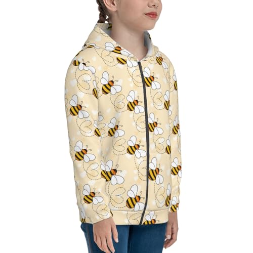 Small Bees Kid Hoodies Boys Zip Up Sweatshirts Girls Pullover with Pocket4