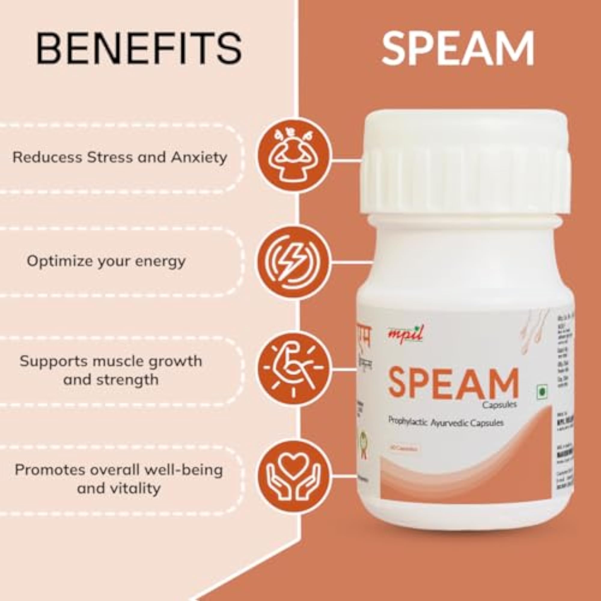 MPIL Speam Capsule Testosterone Supplement Pack of 60