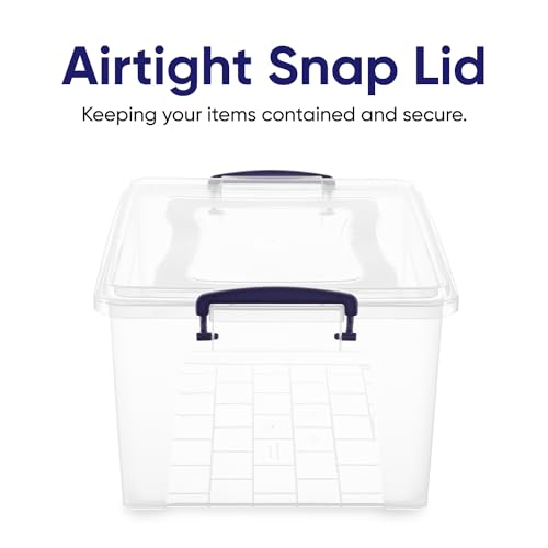 Image of Superio Storage Bins with Lids, Clear Plastic Containers for Organizing, Stackable Totes, BPA Free, Odor Free, Organizer Boxes for Home, and Dorm (2 Pack, 28.5 Qt)