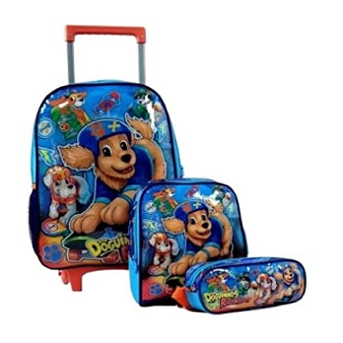 Kit Doguinho Mochila Rodinha 16', Lancheira e Estojo - Clio