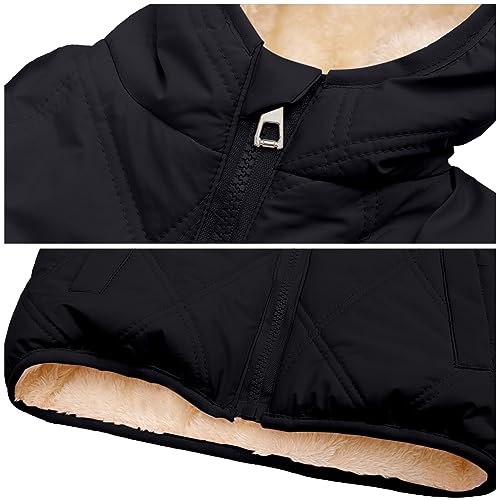 SEAUR Toddler Boys Girls Hooded Winter Down Coat Warm Fleece Lined Puffer Jacket Padded Windproof Outwear3