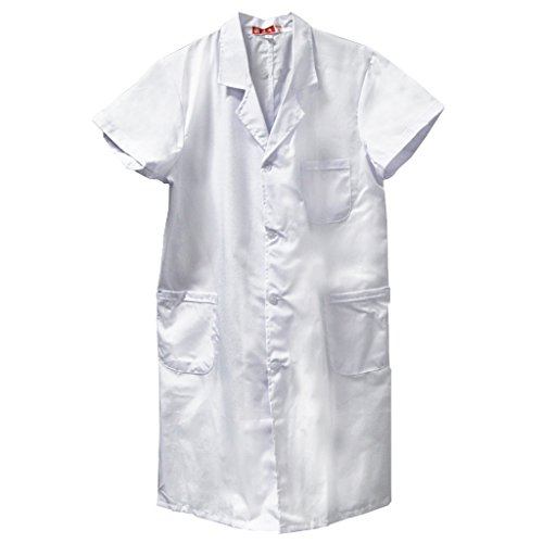 T-shirt Giacche Sanitari Camici da Laboratorio Infermiere Uniforme Top Manica Corta per Uomo - Bianco, XXL