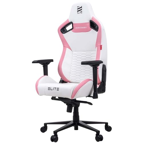 ELITE Profi Gaming Stuhl Mercenary | Ergonomischer Bürostuhl - 150 kg Belastbarkeit - Schreibtischstuhl - Chefsessel - Sessel - Racing Gamingstuhl - Drehstuhl - Kunstleder (Weiß/Pink) ELITE Profi Gaming Stuhl Mercenary | Ergonomischer Bürostuhl - 150 kg Belastbarkeit - Schreibtischstuhl - Chefsessel - Sessel - Racing Gamingstuhl - Drehstuhl - Kunstleder (Weiß/Pink)