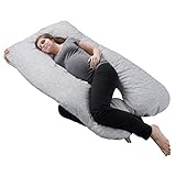 Lavish Home (Gray Pregnancy Full Maternity Pillow with Removable Cover and Contoured U-Shape Design for Back/Body Support Collection