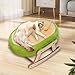Baoblaze Cat Hammock Bed Cradle Pet Bed Open Top Oval Shaped Pet Supplies Easy Assembly Sleeping Couch Cot for Indoor Cats, Green