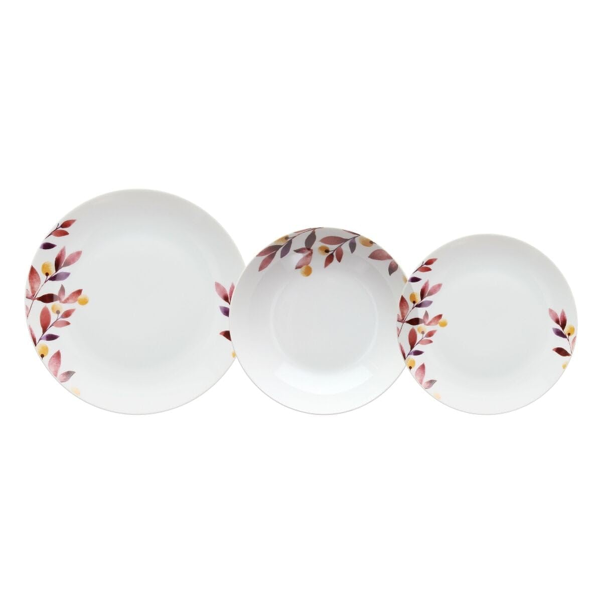 Vajilla Blanco Multicolor Porcelana Hojas 1 cm 37 x 23 x 30 cm 18 Piezas - Marca: BigBuy Home - EAN: 8445146090386
