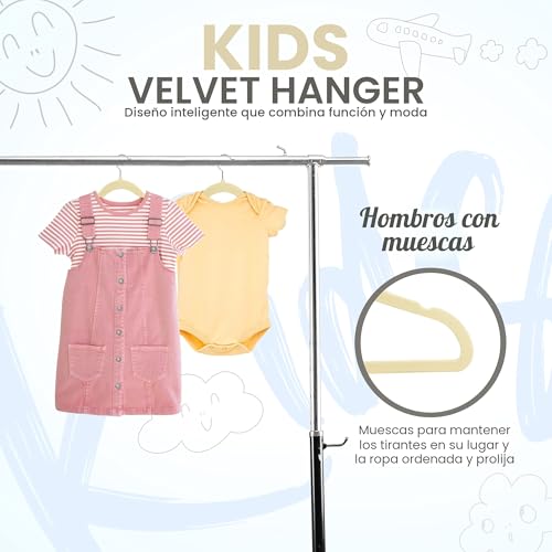 Miniatura 3 de Utopia Home Perchas De Terciopelo Para Niños - Perchas Duraderas De 11 Pulgadas Para El Armario Del Bebé, Antideslizantes Para Todos Los Días Marfil, Paquete De 30