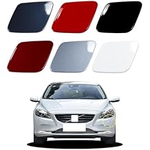 Car Front Bumper Headlight Washer Cover Compatible with Volvo V40 2013-2020 Headlight Washer Nozzles Cover 31283734 31283735 Water Spray Cover Unpainted Left Driver Side