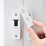 INIRET Pestillos blancos para puerta de granero, cerradura de seguridad de puerta corredera