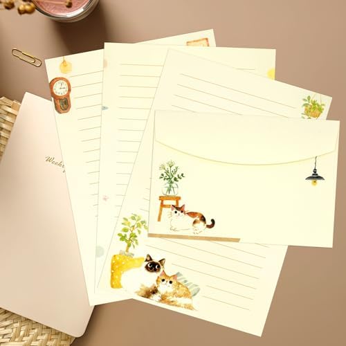 36 PCS Writing Paper and Envelopes Set, Warm Cute Cat