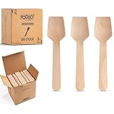 FOOGO Green Einweg-Dessertlöffel 250-teilig, 9,5 cm – Nachhaltige Löffel aus Birkenholz – Einweg-Holzbesteck kompostierbar & biologisch abbaubar – Einwegbesteck ideal für Party & Picknick