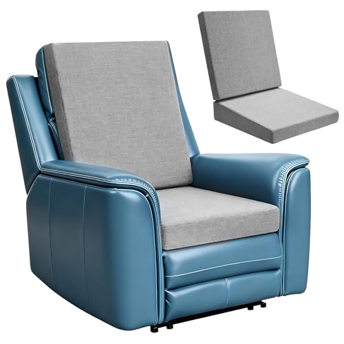 varrisin Foam Recliner Seat Cushions with Backrest for Elderly Long-Time Sitting 20x20inch High Density Foam Non-Slip with Back Support 2 Parts Cuhsions