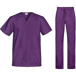 Uniformes De Trabajo Para Mujeres Gorditas B-well CESARE Uniformes Sanitarios Mujer Casacas Sanitarias Mujer Pijama Sanitario Uniforme Enfermera Conjunto Casaca y Pantalón arándanos XL