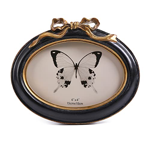 SIKOO Vintage ovaler 10.2x15.2 cm Bilderrahmen, antiker verzierter Tisch-...