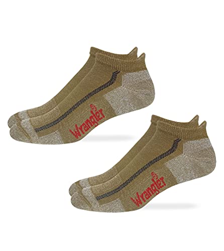 Wrangler Men's All Terrain Gear Merino Wool Low Cut Cushion Socks (2 Pairs)