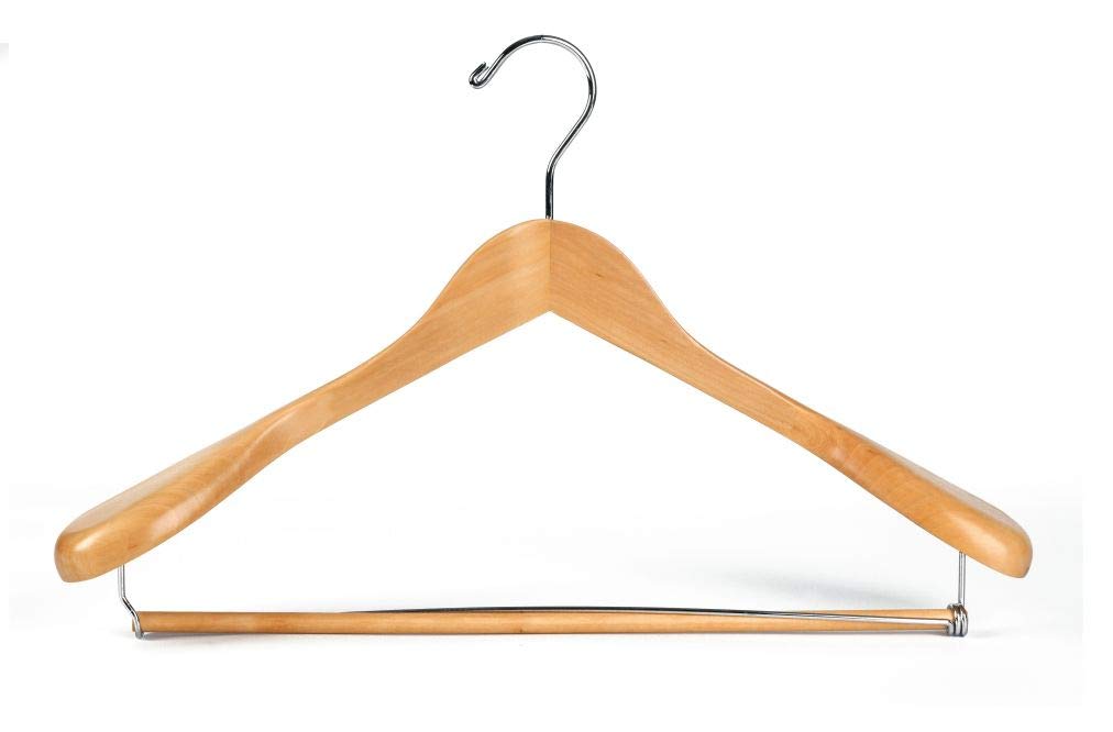 Hochwertige Luxus-Holz-Kleiderbügel, breiter Holz-Kleiderbügel für Mäntel und Hosen, Retro-Finish (30, natürliche Oberfläche)