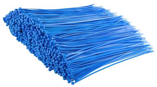Gocableties Kabelbinder 1000 Stück Blaue, 300 mm x 3,6 mm mit 18,2 kg Zugfestigkeit, UV Beständig Set