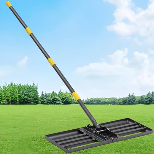 25% off - Lawn Leveling Rake-Heavy Duty 30&rdquo;x10&rdquo; Foldable Leveler Plate,6FT Adjustable Long Handle,Non...