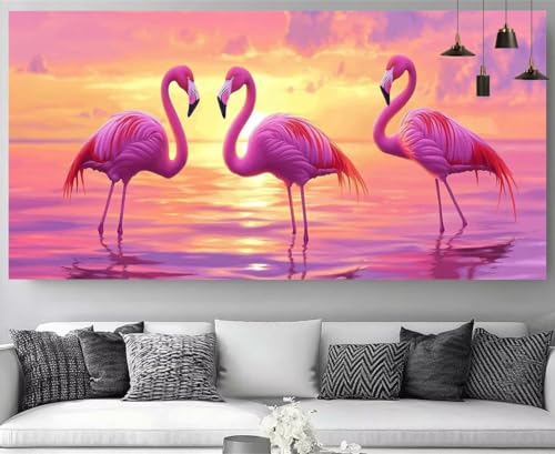 Broderie Diamant Flamant Rose 5D : canevas strass haut de gamme pour l'artisanat fait main