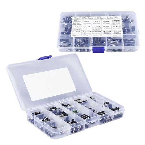 HappyFit 150 Pcs 10 Tipos de Chip de Circuito Integrado Pino Plano Chips IC Variedade Kit Adaptador