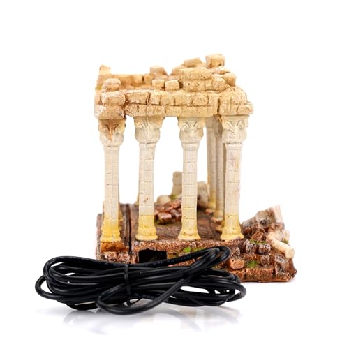 CLASSIC Akropolis Aquarium Ornament with LED Uplights - Ancient Greek Ruins Fish Tank Decoration - 165 x 135 x 135mm - Image 4