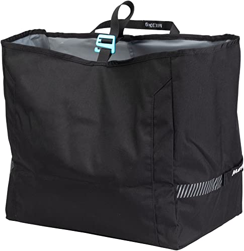 Msw Bike Premium Blacktop Grocery Pannier Bag, Heavy Duty Nylon, Open Top Construction With Drawstring Closure, Black #TOP21