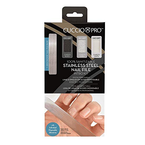 Lime à ongles en acier inoxydable kit d'introduction ergonomique durable pour manucure soin lisse