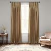 HPD Half Price Drapes Blackout Curtains for Bedroom Vintage Textured Faux Dupioni Silk Pinch Pleated Curtains for Living Room 1 Panel, 25 X 84, Flax Gold