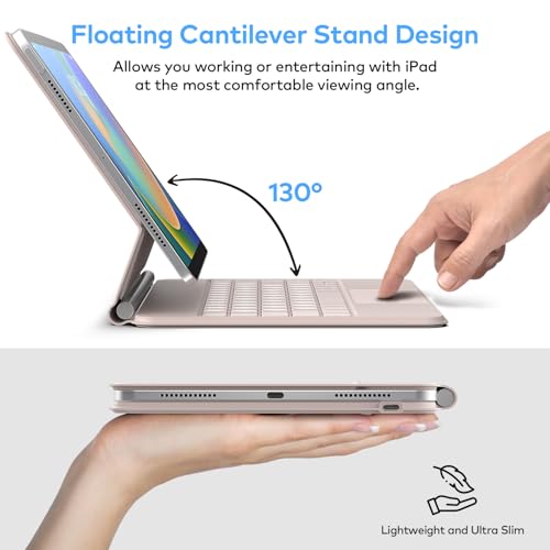 runelk Keyboard Case for iPad 10th Generation 2022 & 11th (A16, 2025) – Magic-Style Keyboard with Multi-Touch Trackpad – Floating Cantilever Stand – Magnetic Case for iPad 10.9 inch 10th / 11th Gen. by runelk - Image 3