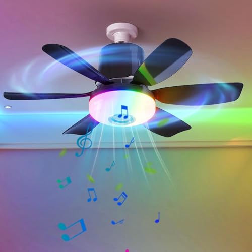 Lámpara de techo con ventilador silencioso para dormir con música 3
