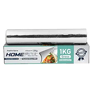 HOMEFOIL 1 Kg Gross Embossed Aluminium Foil, 18 Micron Thickness, Ultra-Premium, Keeps Food Fresh Always, Perfect for Food Wrapping, Packing, Storing and Serving