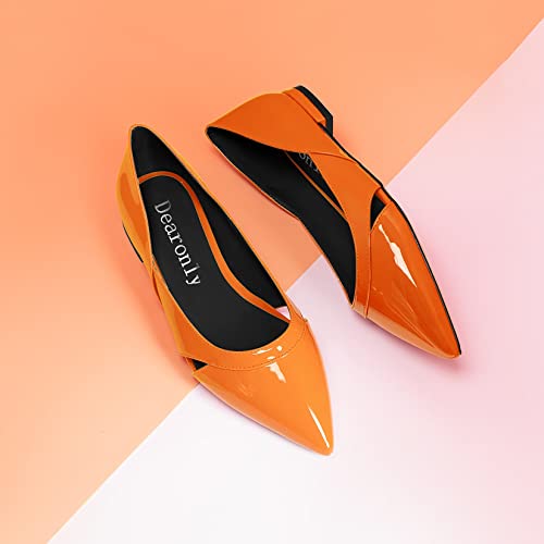 DearOnly Women Low Chunky Block Heel Pointed Toe Slip-on Pumps Office Cute 0.6 Inches Heels3