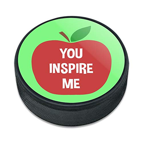GRAPHICS & MORE You Inspire Me Teacher Apple Ice Hockey Puck