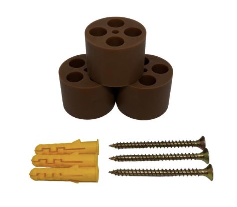 SoftaStops - 3 x Impact Reducing Door Stop, Soft Silicone Doorstop with Noise Reducing Design, Protects Doors & Walls (Dark Brown)