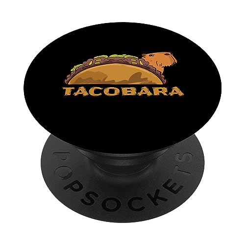 Tacobara Taco Capybara Funny Animal Graphic Capibara Novelty PopSockets Swappable PopGrip, Black