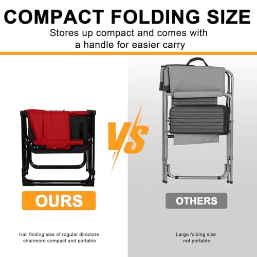 Silla Director Plegable para Camping Kamglide 2 unidades con Mesa Lateral Color Rojo miniatura 5