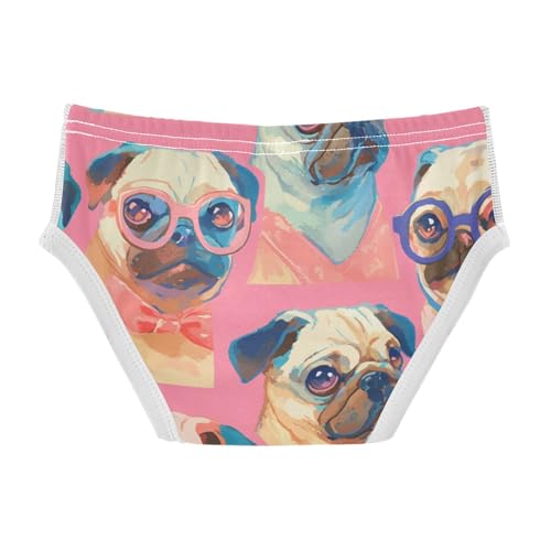 KLL Cartoon Pug Puppy Glasses Little Boys Soft Boxer Briefs Cute Children Undies2