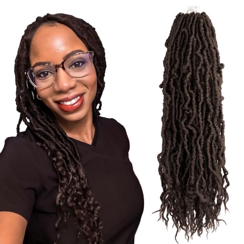 BOHOBABE Long Faux Locs Crochet with Curly Ends Boho Soft Locs 18 Inch, 4#