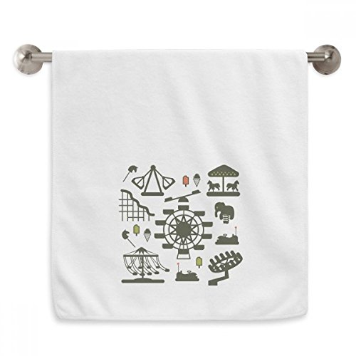 Serviette débarbouillette moelleuse blanche et absorbante imprimé parc vert - 2